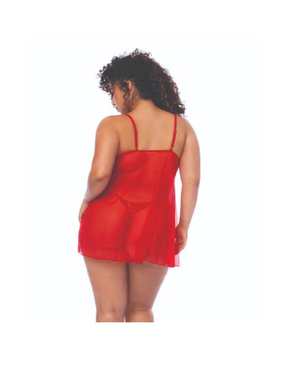 Sequin Embellished Babydoll w/G-String