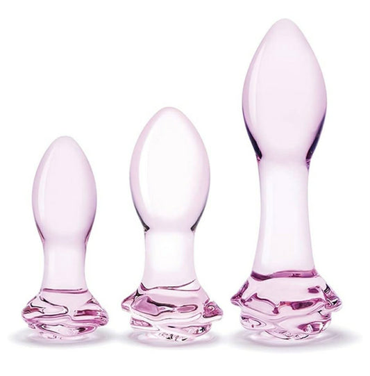 Rose Plug Glass 3 Piece Set